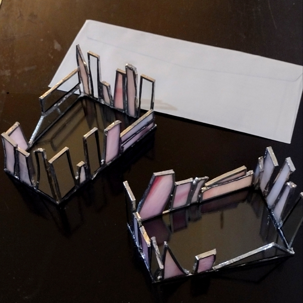 Personalized Stained glass Candle holders by Crystal Dawn Co